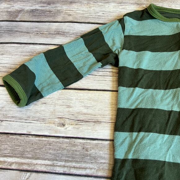 KicKee Pants Green Rugby Stripe Zipper Coverall 6-9m - Picture 5 of 8